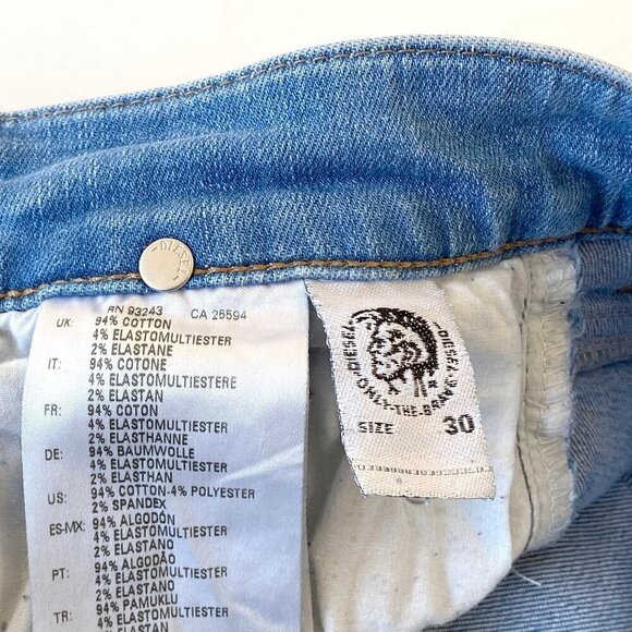 DIESEL Womens D-Ebbey Bootcut Low Waist Jeans Size W30 L30 Stretch Light Blue - Picture 9 of 14